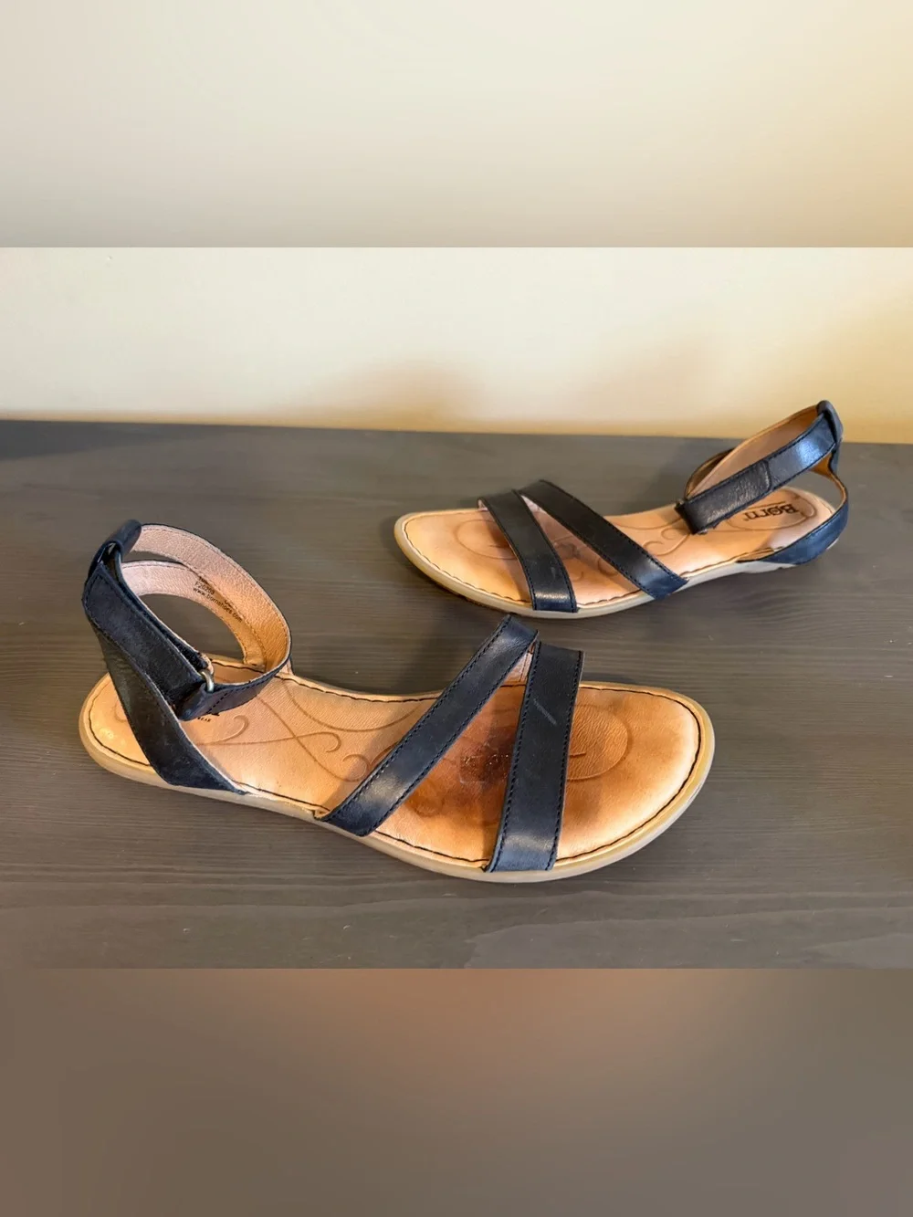 Born Women’s Black Strappy Leather Sandals